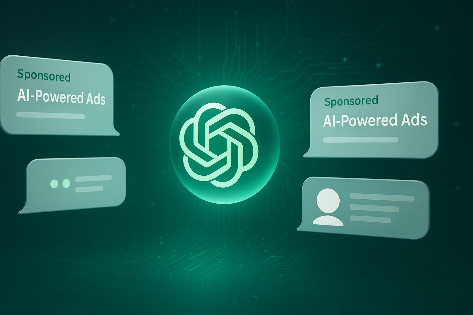 The image shows an artificial intelligence interface with shades of light and dark green