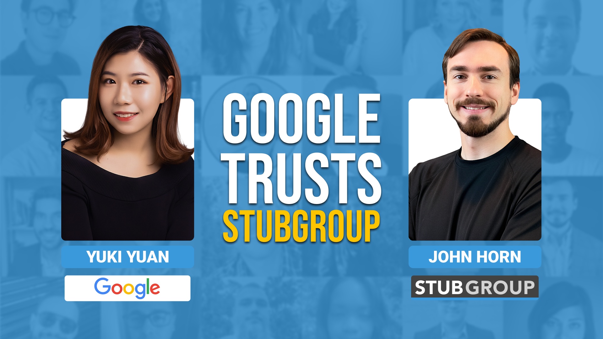 John and Yuki's faces in a YouTube thumbnail.